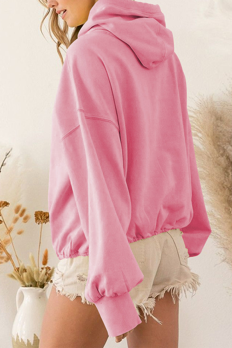 Keep It Real Zip-Up Drop Shoulder Hoodie