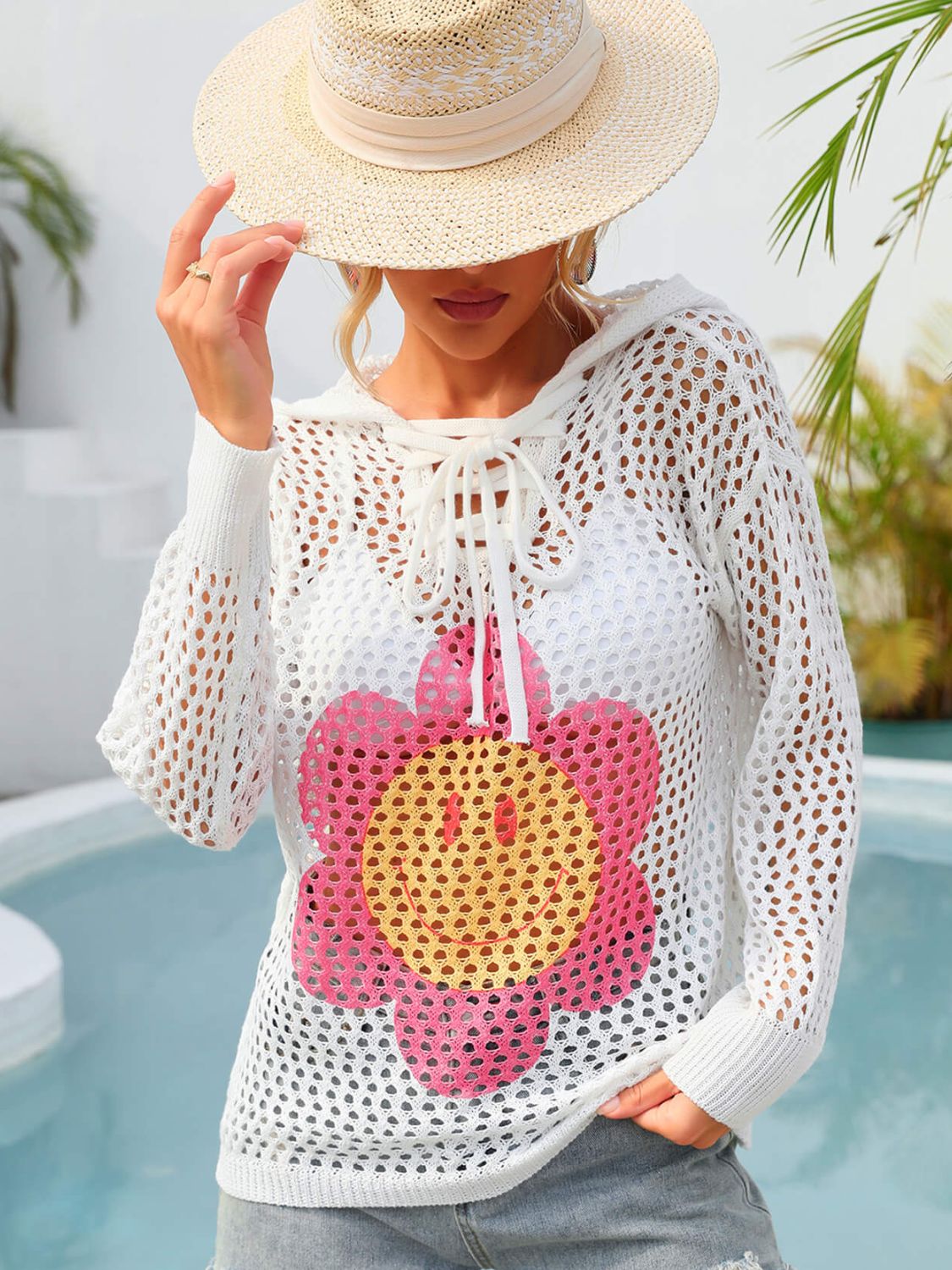 Flower Mesh Hoodie