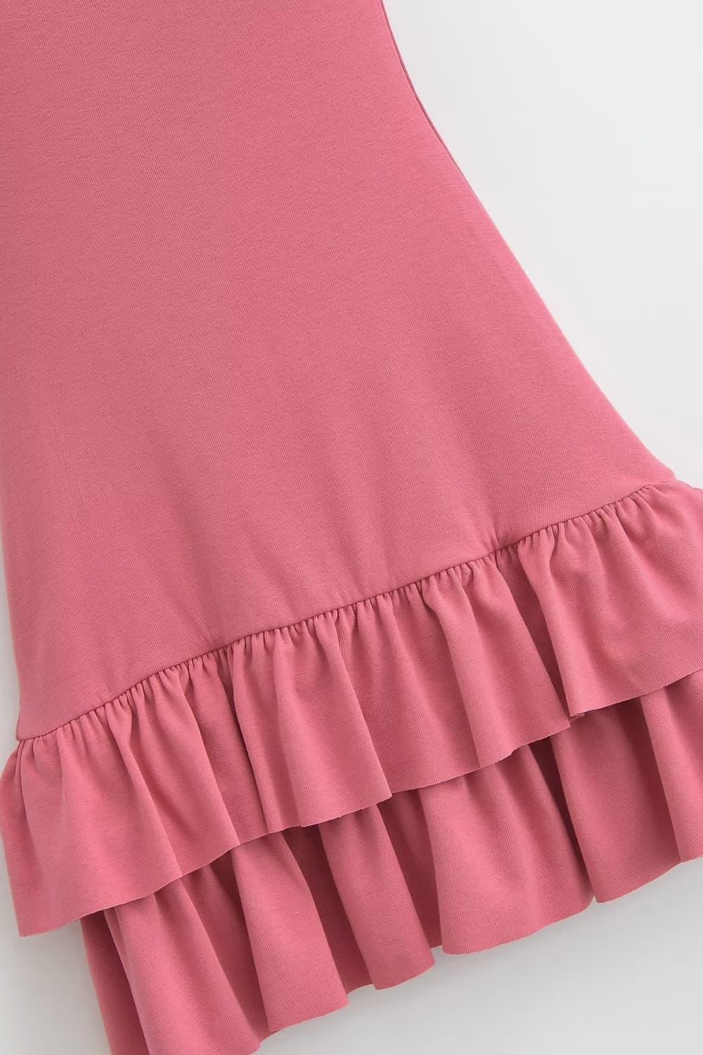 Burnt Blush Strapless Ruffle Hem Dress