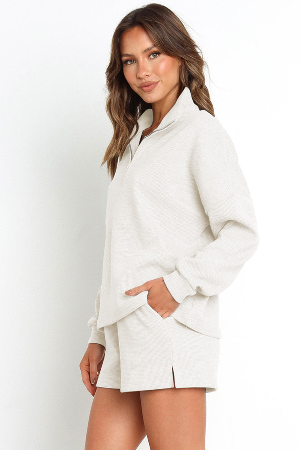 Keepin it Casual Top and Slit Shorts Set