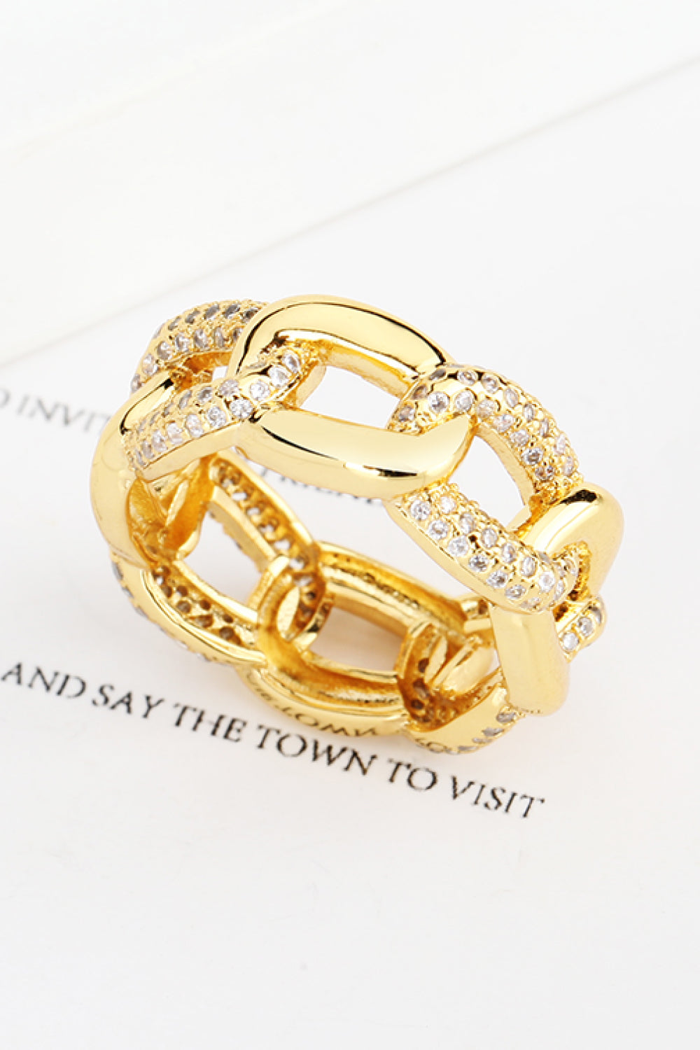 Rhinestone Ring 18K Gold-Plated