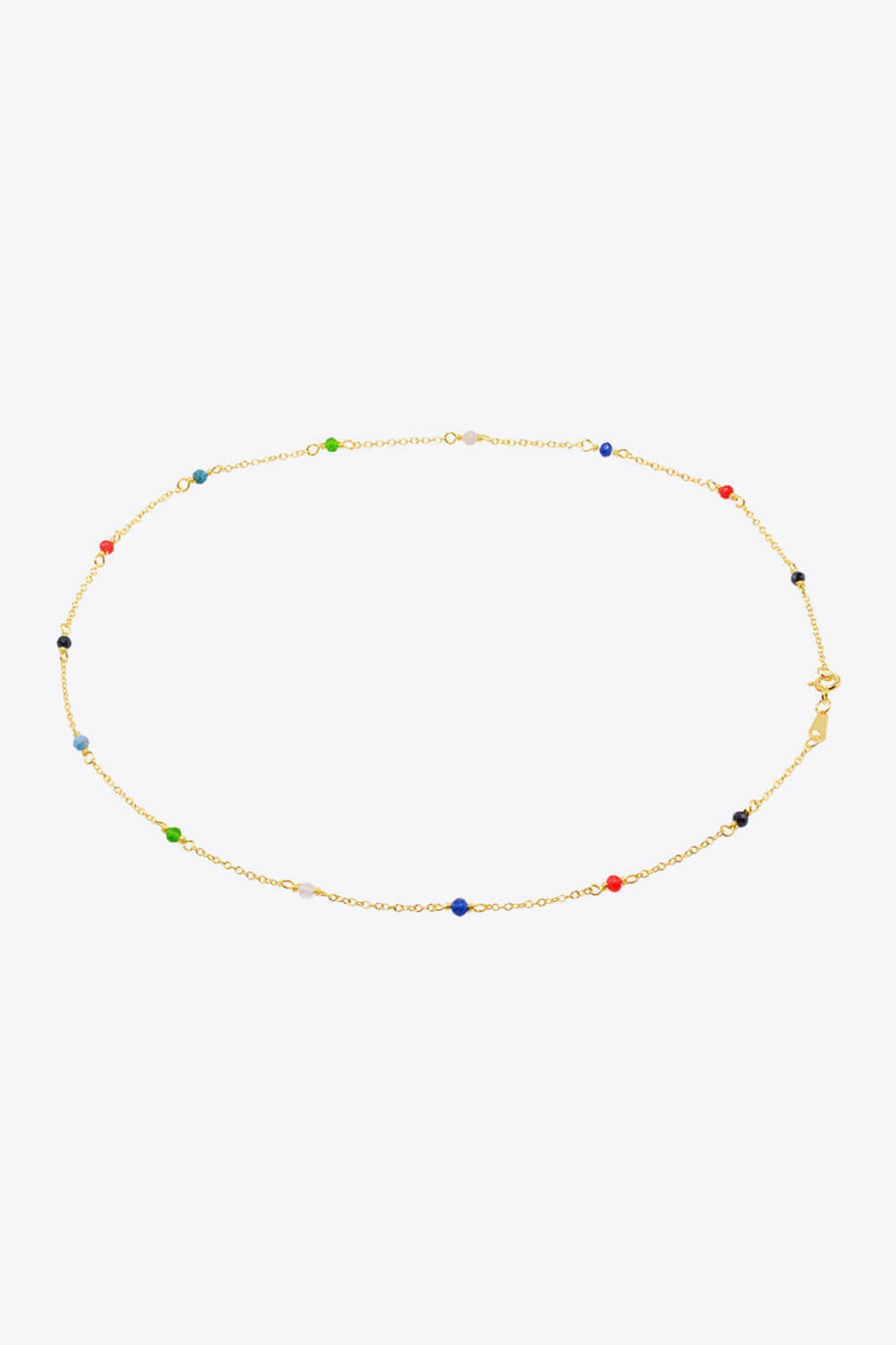 Multicolored Bead Necklace 18K Gold-Plated