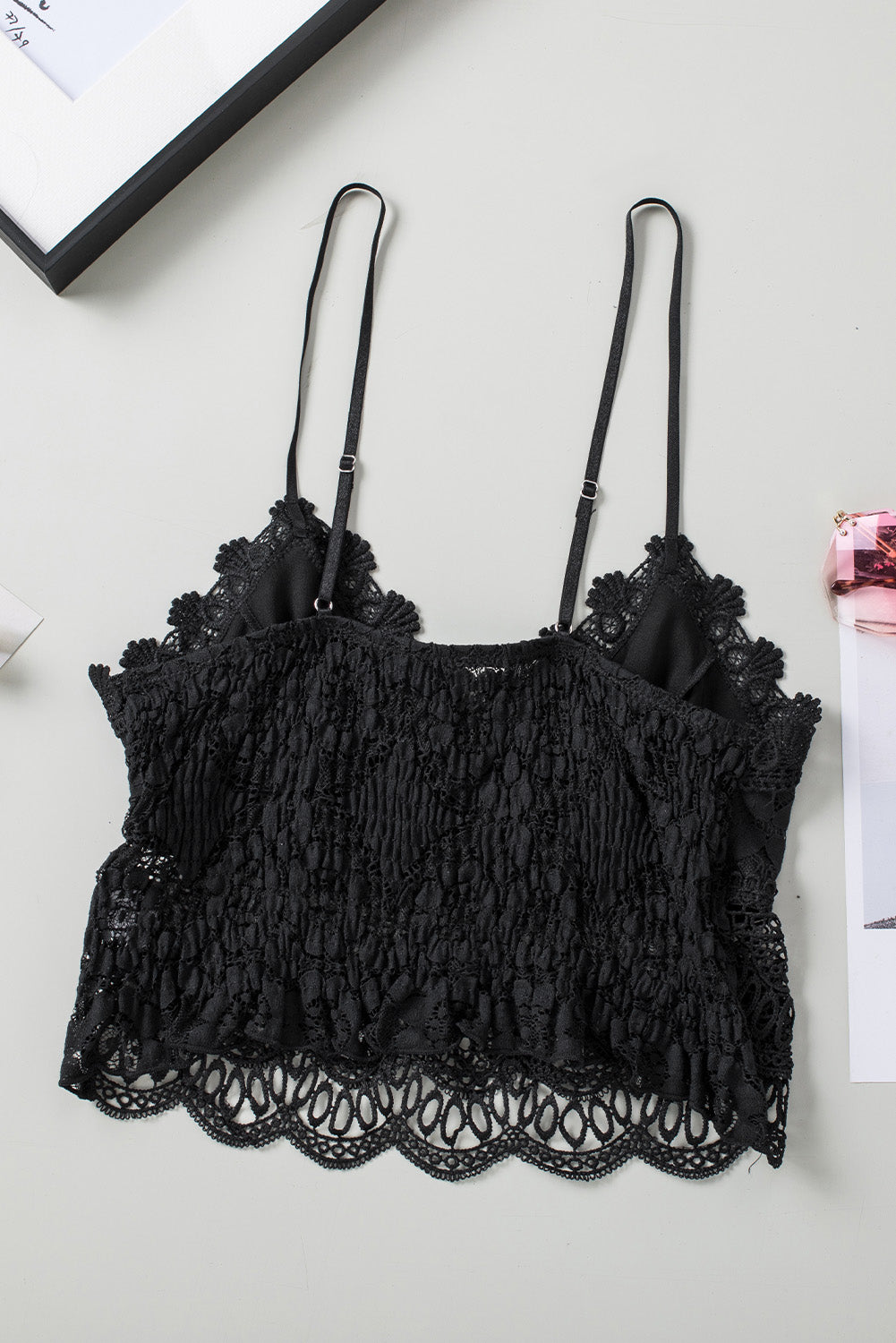 Angelfish V-Neck Lace Cropped Cami