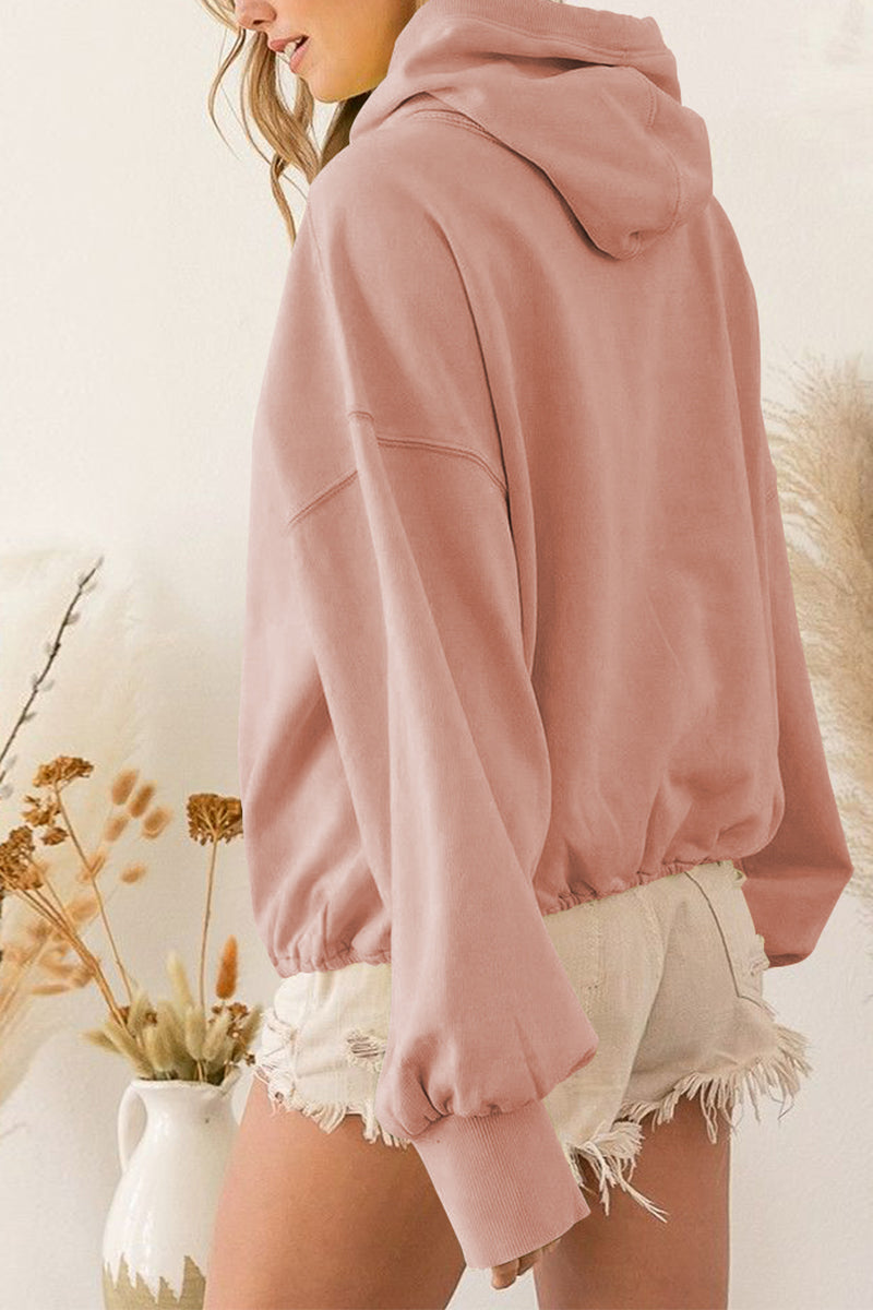 Keep It Real Zip-Up Drop Shoulder Hoodie