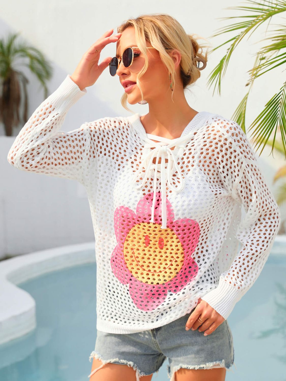 Flower Mesh Hoodie
