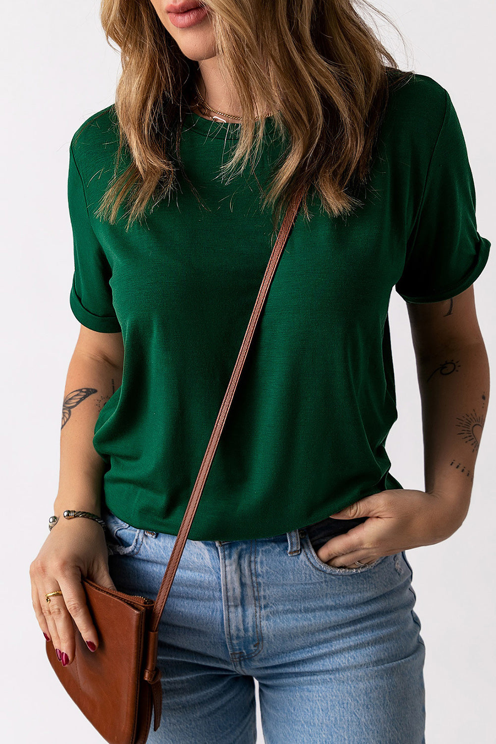 Keepin it Simple Cuffed Short Sleeve Tee