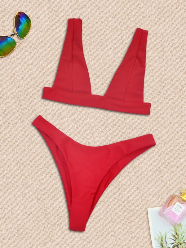 High Waist Bikini Bottom And Push Up Bikinis Top Set