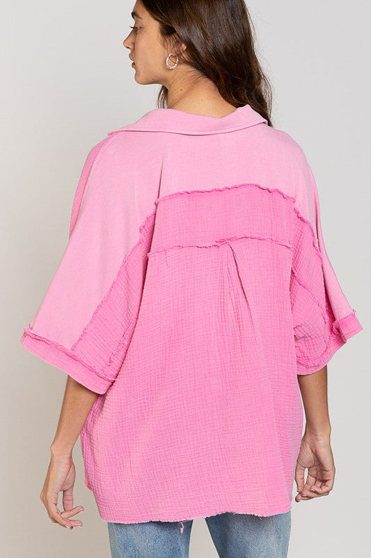 POL Bubblegum Pink Oversized Button