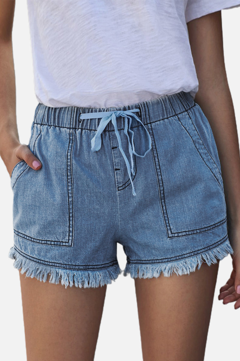 Frayed Denim Shorts