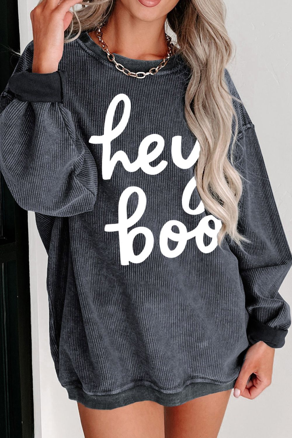 Hey Boo Drop Shoulder Sweatshirt