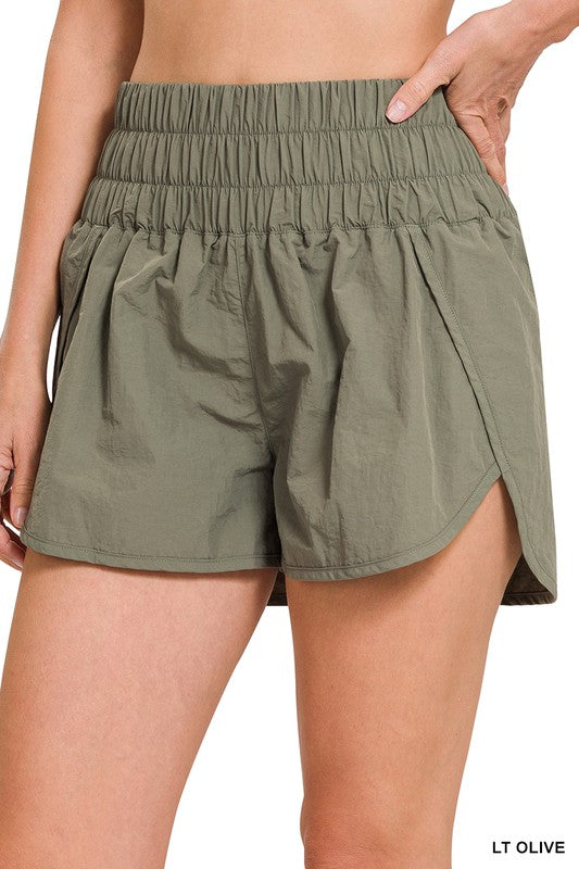 RESORT SMOCKED WAISTBAND RUNNING SHORTS