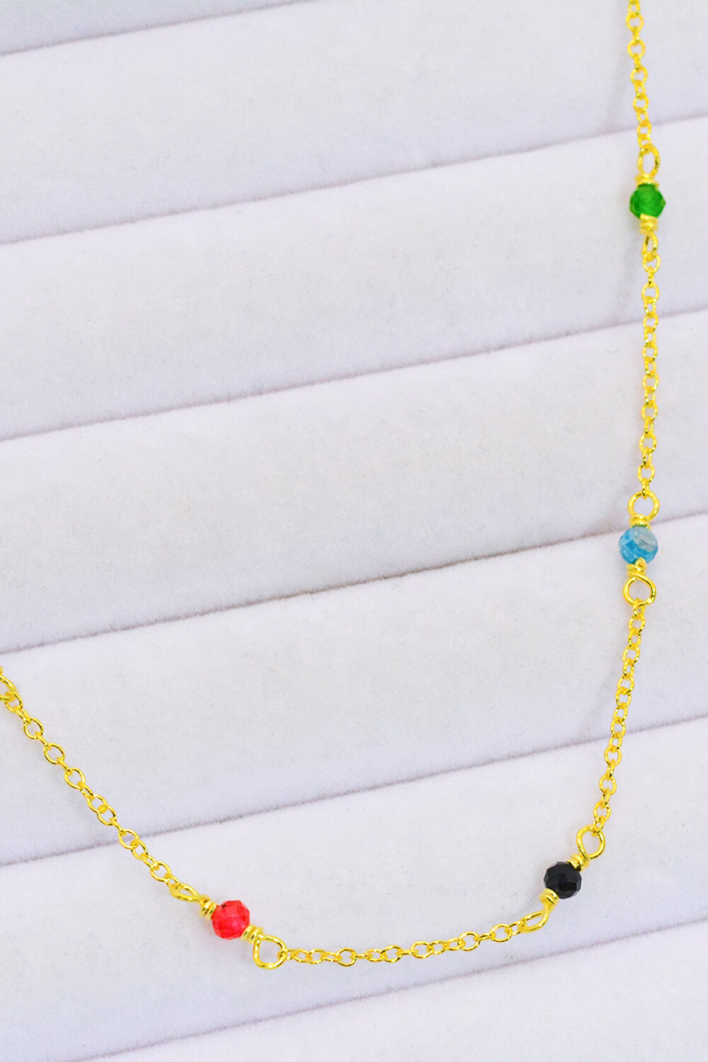 Multicolored Bead Necklace 18K Gold-Plated