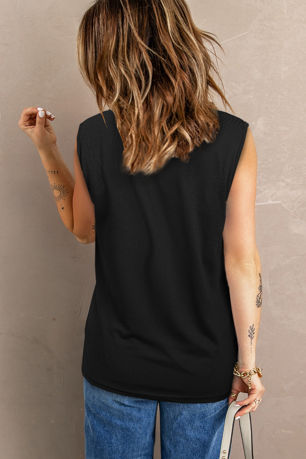 Distressed Round Neck Tank