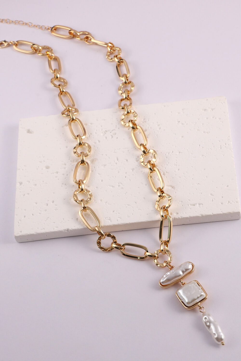 Freshwater Pearl Chunky Chain 5-Piece Necklace Set