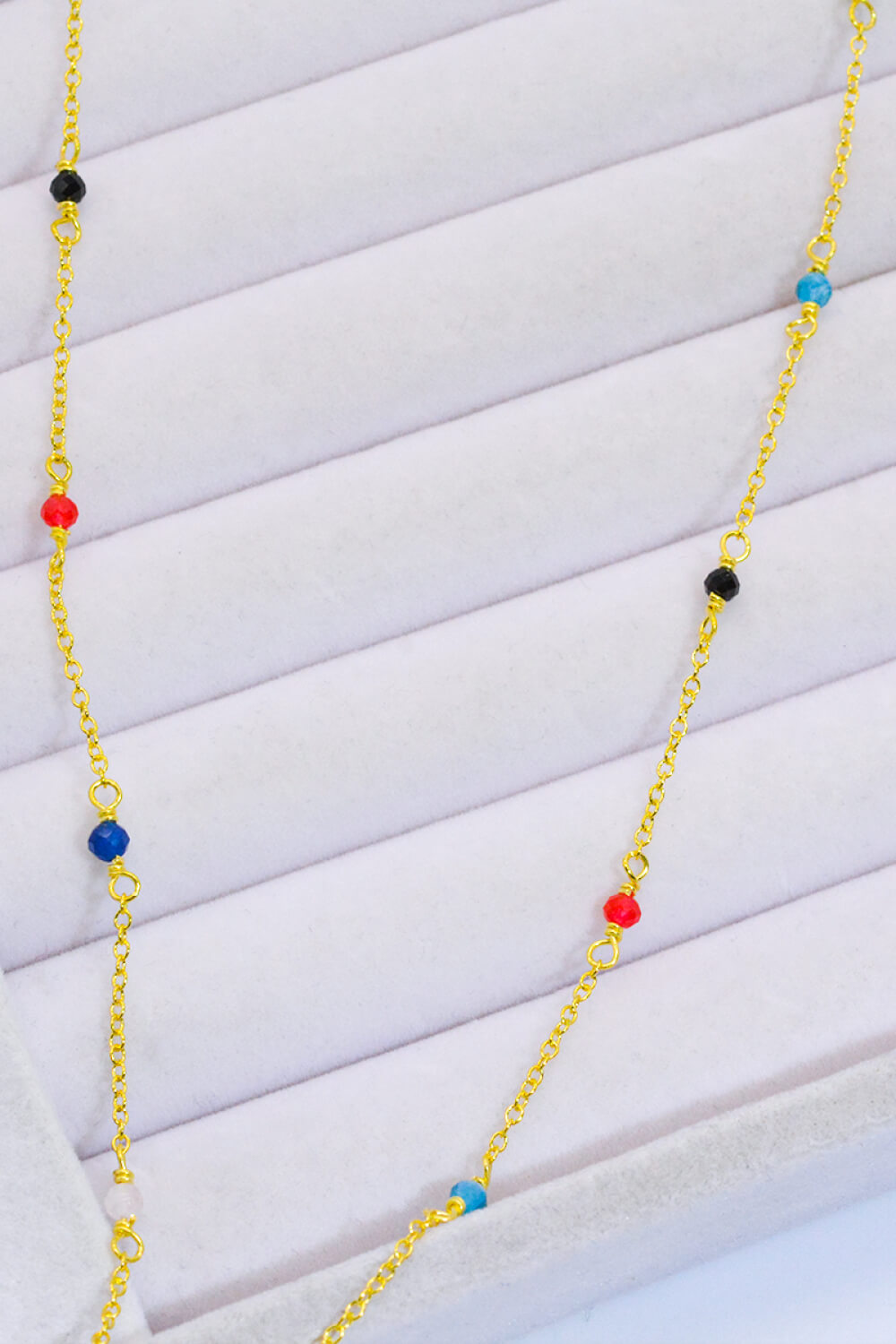 Multicolored Bead Necklace 18K Gold-Plated