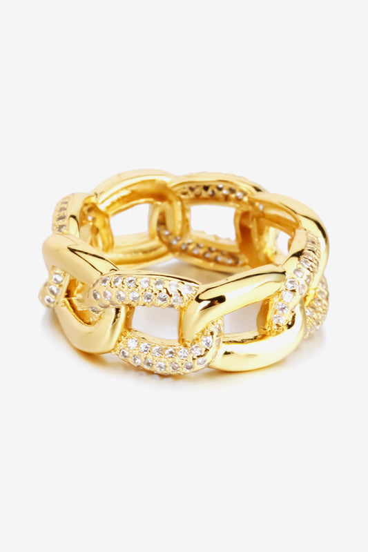 Rhinestone Ring 18K Gold-Plated