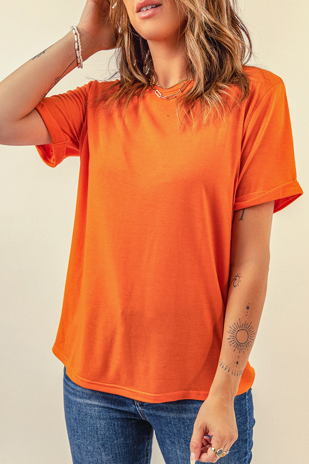 Keepin it Simple Cuffed Short Sleeve Tee