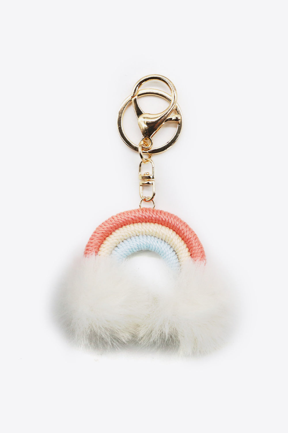 Assorted 4-Pack Rainbow Pom Pom Keychain