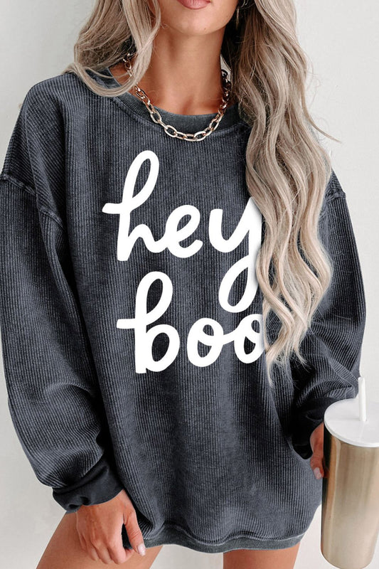 Hey Boo Drop Shoulder Sweatshirt