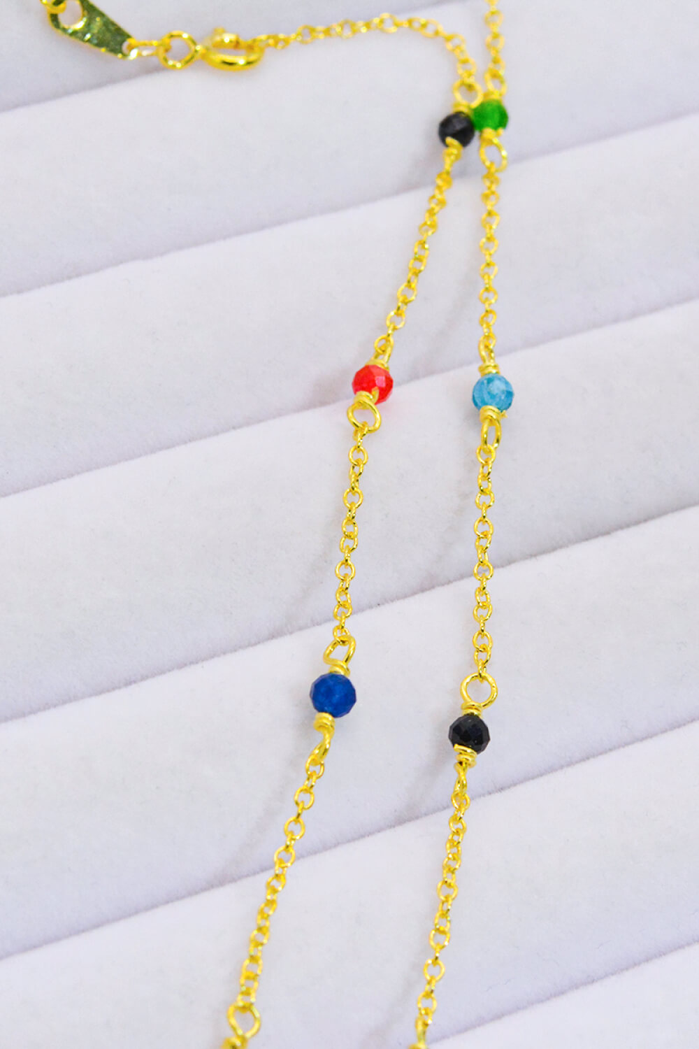 Multicolored Bead Necklace 18K Gold-Plated