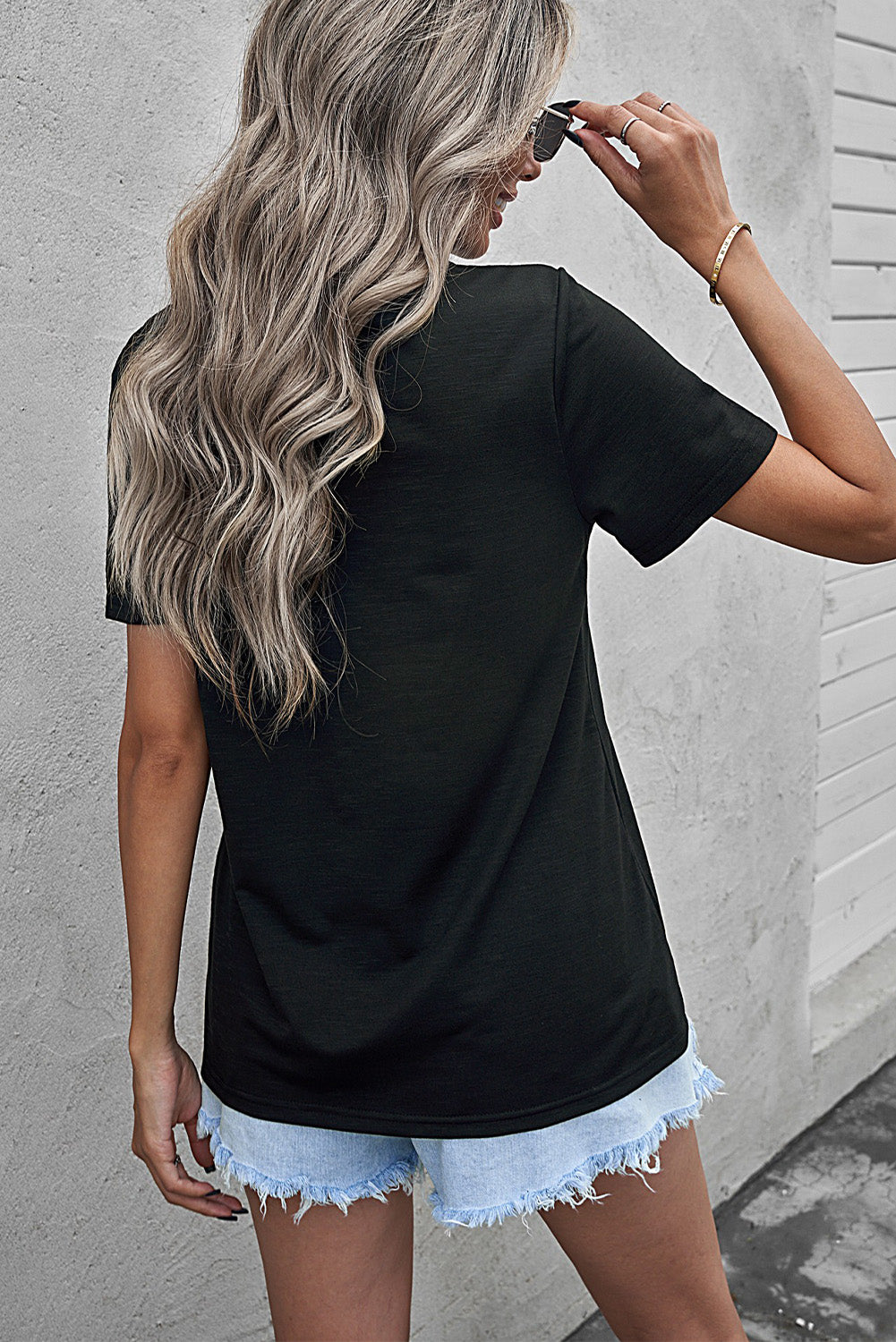 SLAY GOLDEN Distressed Round Neck Tee