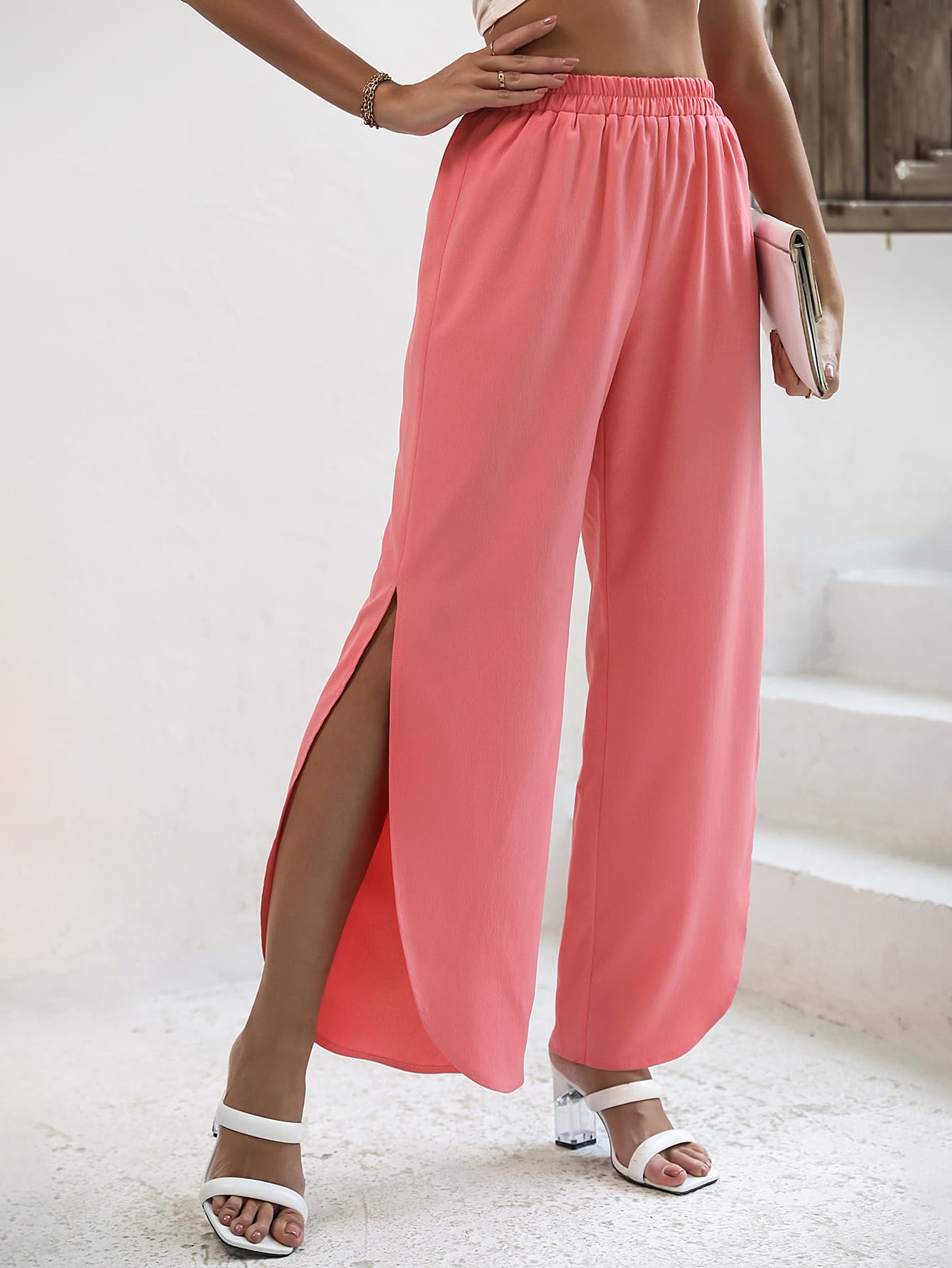 Slit Wide Leg Pants