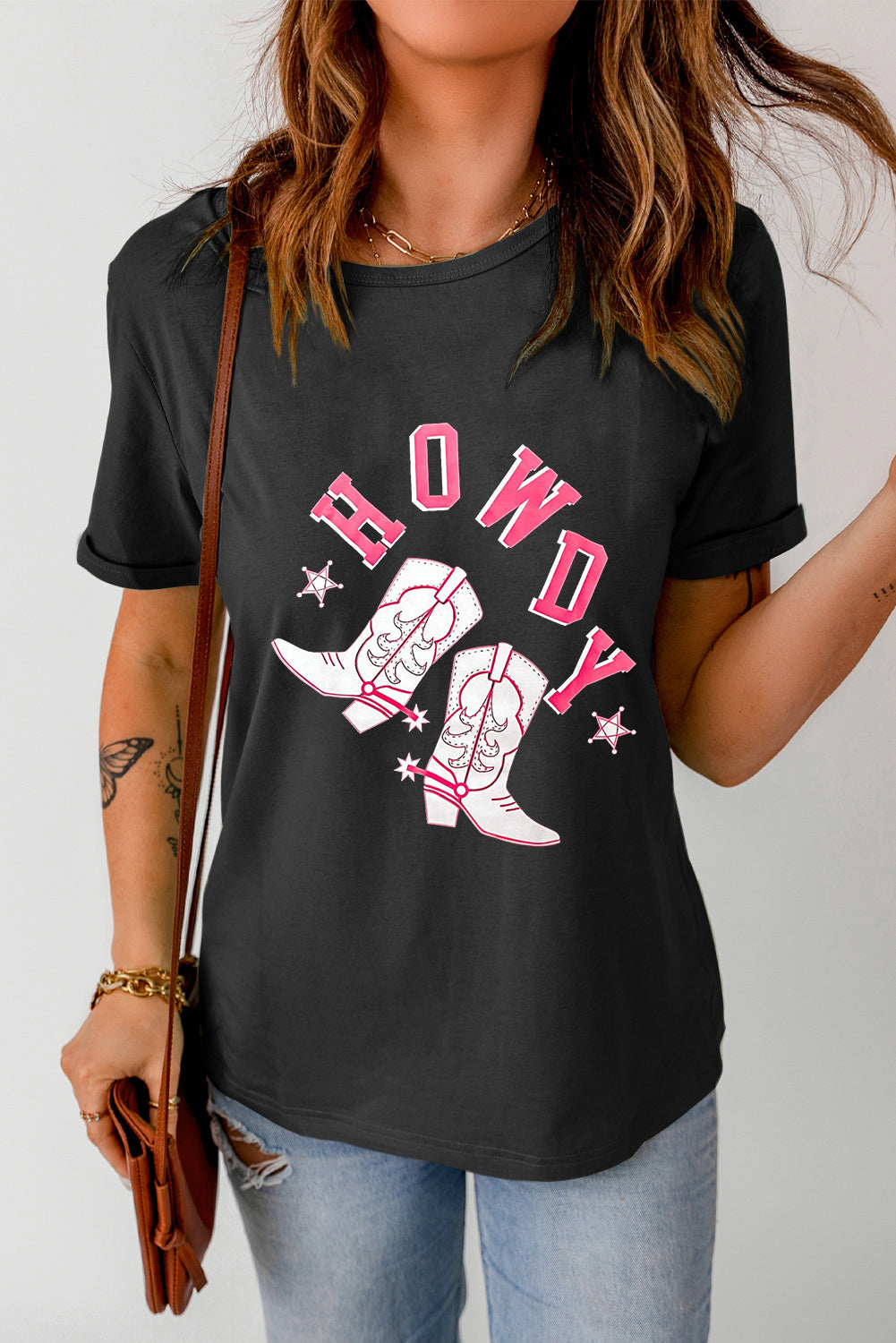 HOWDY Cowboy Boots Graphic Tee