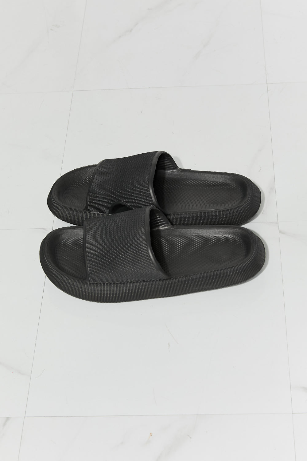 Arms Around Me Open Toe Slide in Black